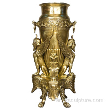 تمثال زهرية البرونزية الذهبية الفاخرة الدينية